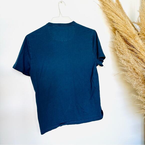 ORIGINAL PENGUIN Light Dark Blue Denim Pocket Stripe Short Sleeve Tee Shirt M - Picture 5 of 8